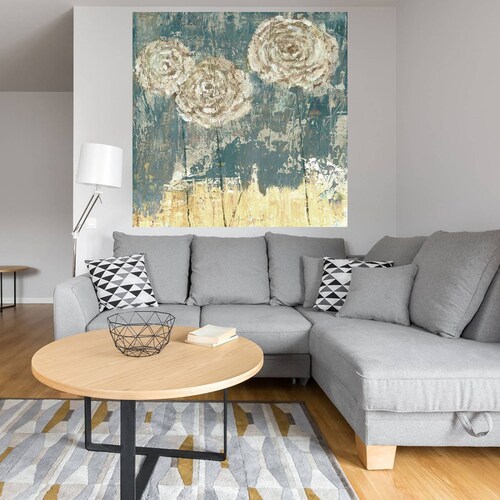 Cuadro Decorativo | Tres flores | Carol Black | 82X82 Cm | Arte Floral | Impresión en Lienzo | Fine Art TJ