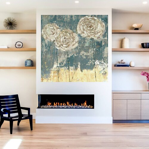 Cuadro Decorativo | Tres flores | Carol Black | 82X82 Cm | Arte Floral | Impresión en Lienzo | Fine Art TJ
