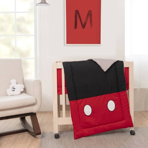 CHIQUI MUNDO Juego de edredón mini cuna Mickey Mouse