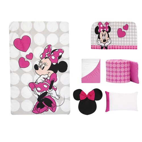 CHIQUI MUNDO Set de edredón Cuna Minnie 6 pzas.