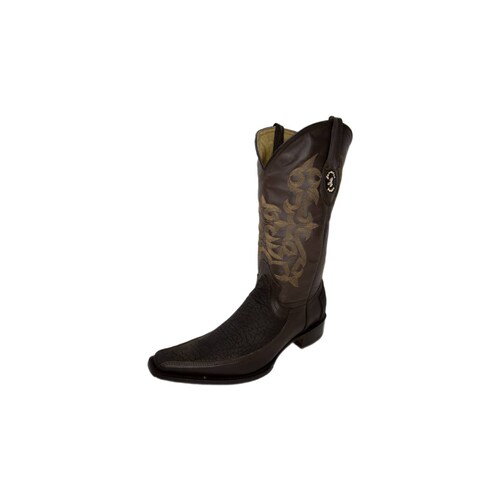 Bota Piel Café Grabado Cuello Toro Jornada   Manolo 549