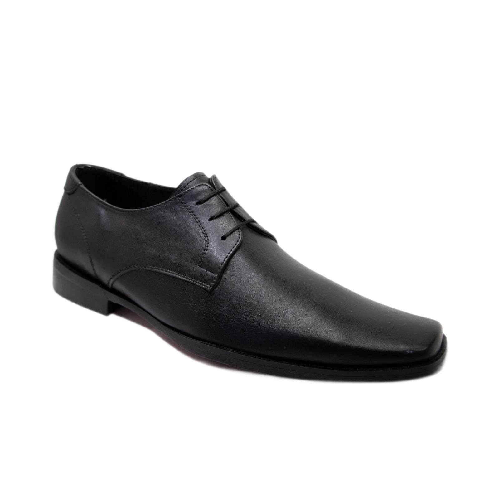 Zapato Piel Negro Suela Cuero Albert Manolo 484