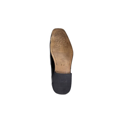 Zapato Piel Negro Suela Cuero Albert   Manolo 484