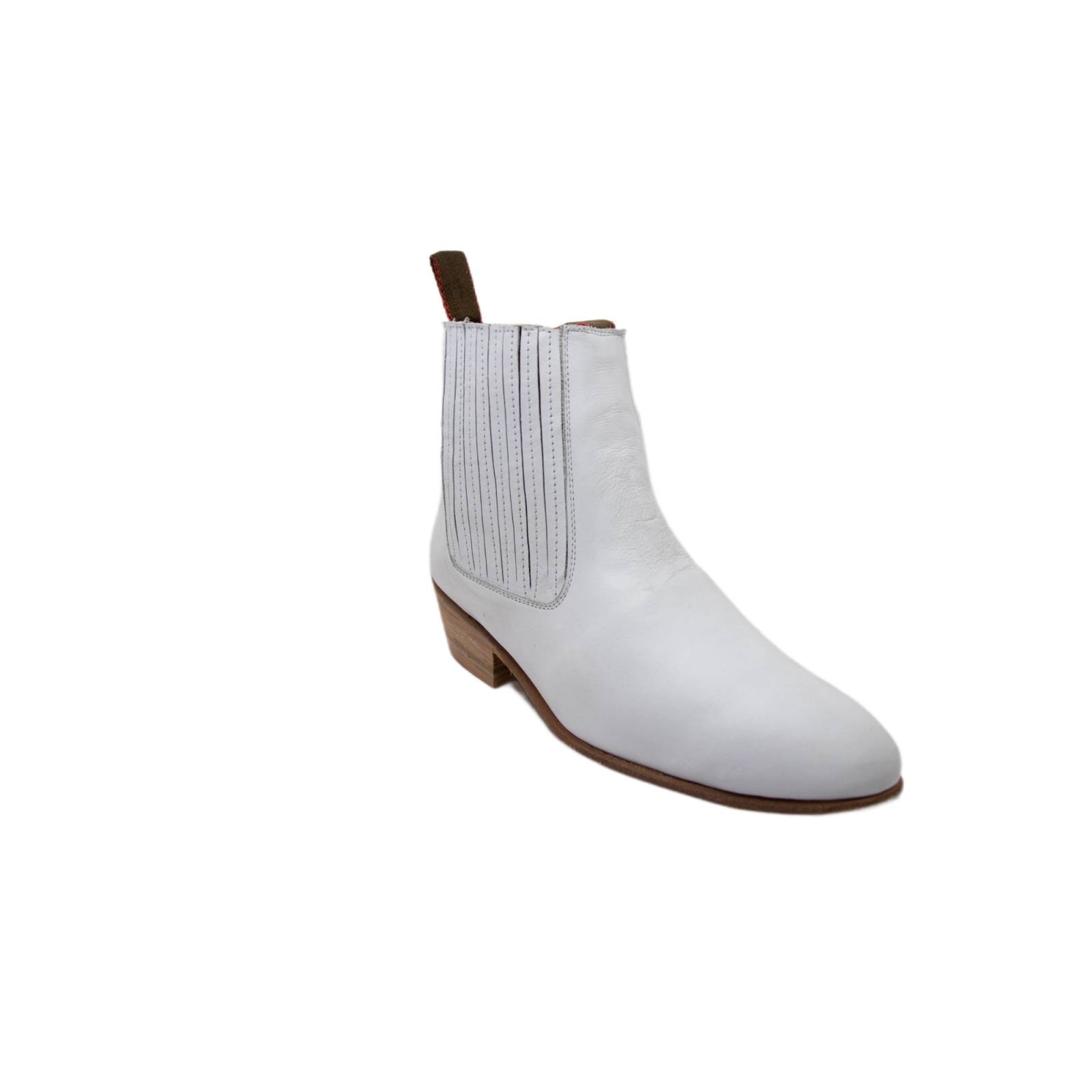 Botin Piel Blanco Tacon Cubano D Marco Manolo 565