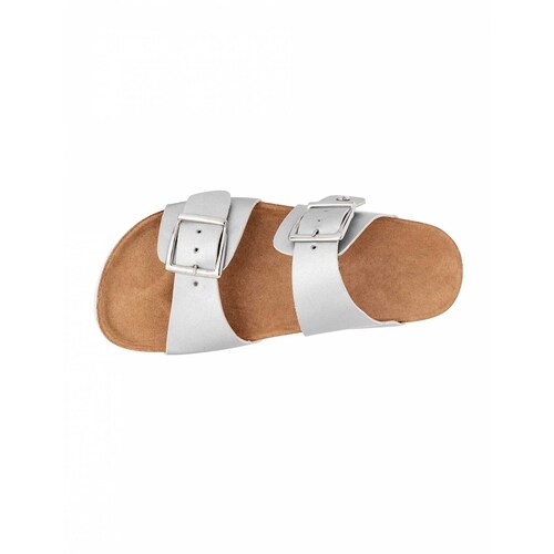 Sandalias de piso Exterior Piel sintética Color Plata Para Mujer De RBBASICS