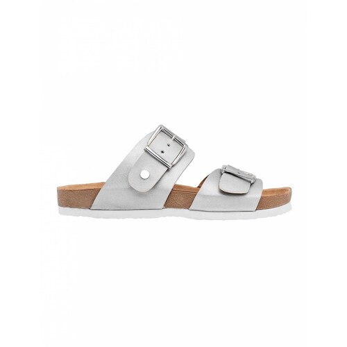 Sandalias de piso Exterior Piel sintética Color Plata Para Mujer De RBBASICS