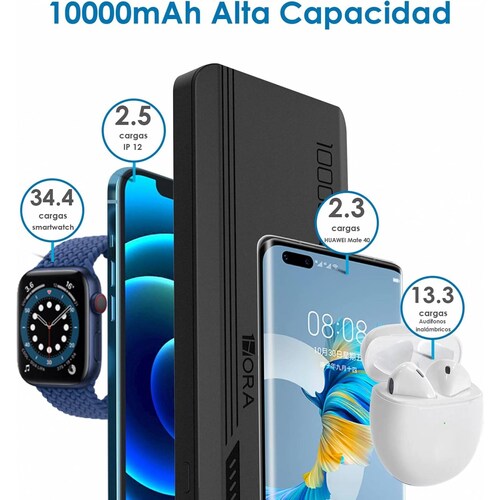 Batería Power Bank 1Hora Portátil 10000Mah.