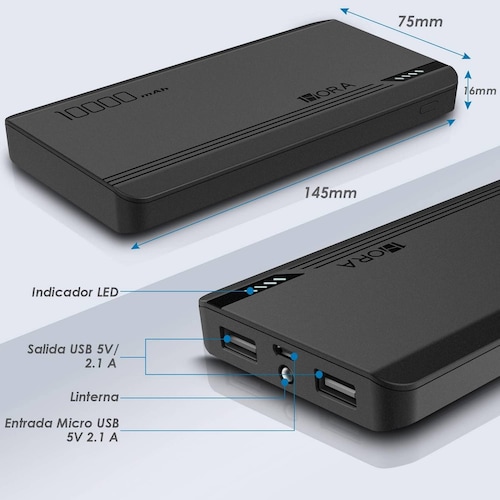 Batería Power Bank 1Hora Portátil 10000Mah.