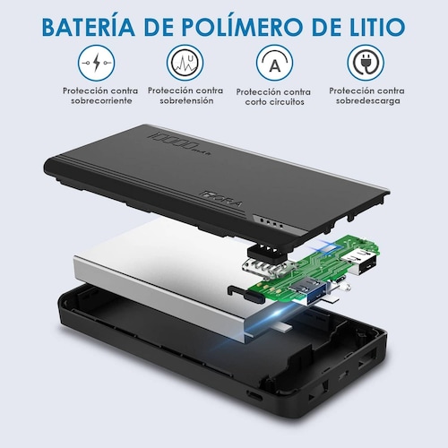 Batería Power Bank 1Hora Portátil 10000Mah.