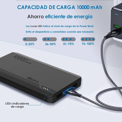 Batería Power Bank 1Hora Portátil 10000Mah.