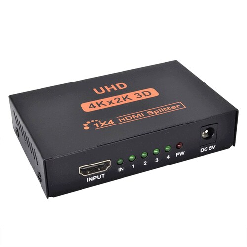 Splitter Hdmi 1X4 Divisor Señal Amplificador.