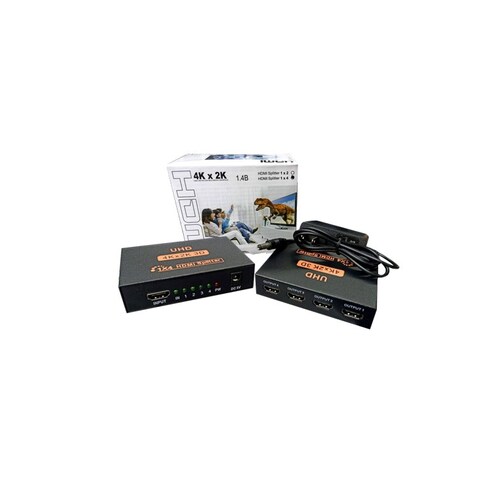Splitter Hdmi 1X4 Divisor Señal Amplificador.