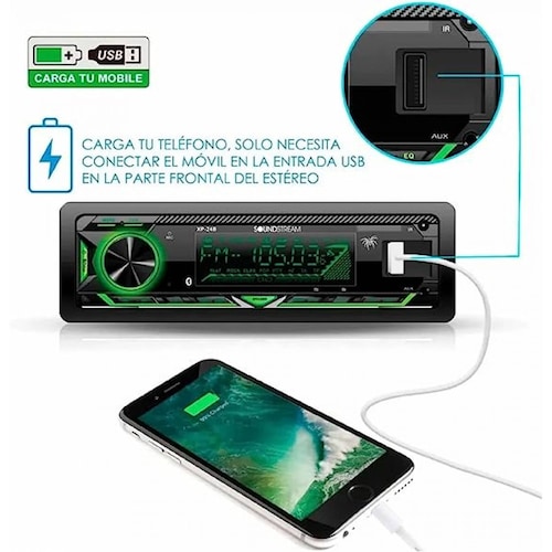 Autoestereo Soundstream Bluetooth Multicolor Usb Mp3 Vm-708B