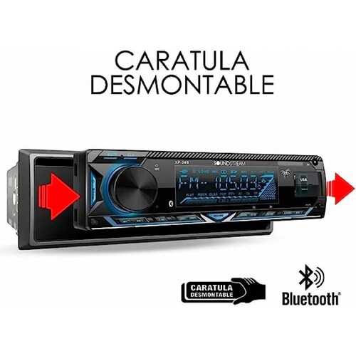 Autoestereo Soundstream Bluetooth Multicolor Usb Mp3 Vm-708B