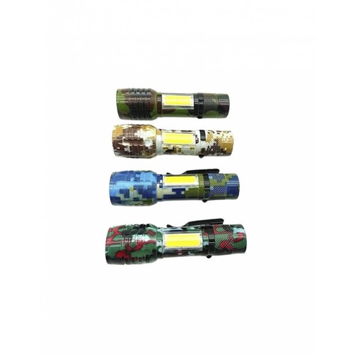 Lampara Táctica Camuflaje 3000 Lumens Recargable Con Zoom.