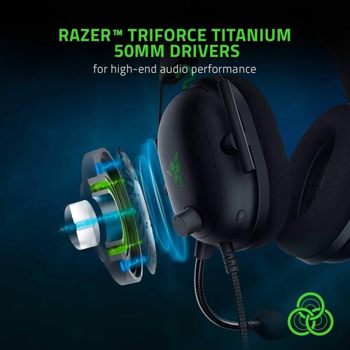 Razer Razer BlackShark V2 - Headset Multi plataforma con Tarjeta de Sonido Negro StandardWindows Vista; Windows XP; Mac; Linux.