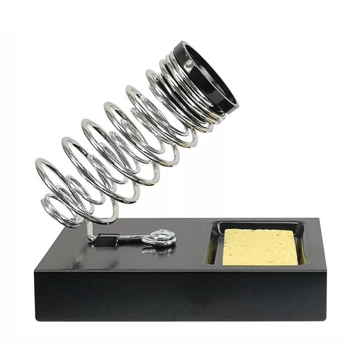 Base para cautín tipo lápiz con limpiador de esponja.