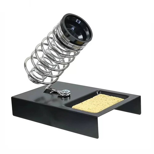 Base para cautín tipo lápiz con limpiador de esponja.