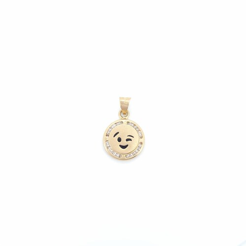 Dije Emoji Guiño En Oro De 10k.