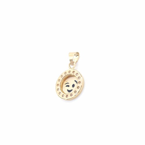 Dije Emoji Guiño En Oro De 10k.