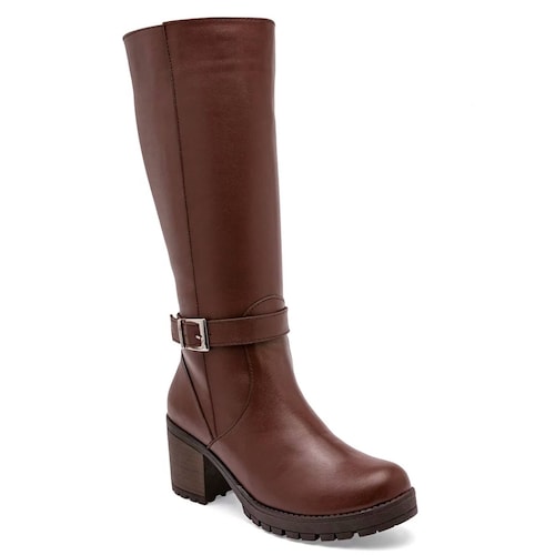 BOTA LARGA DE HEBILLA Para Mujer Catalina 8038, Color Cafe CE V7