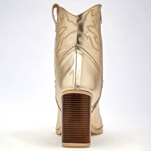 BOTA VAQUERA METALICA Para Mujer Lady one GO1007, Color Oro CE V7