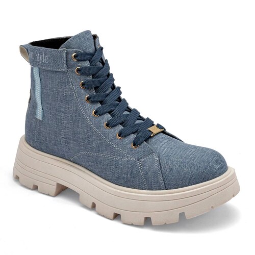 BOTA CHUNKY Para Mujer Lady one NA1153, Color Azul CE V7