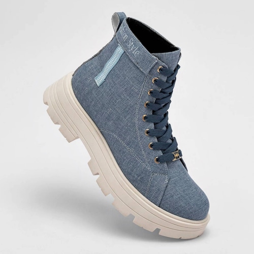 BOTA CHUNKY Para Mujer Lady one NA1153, Color Azul CE V7