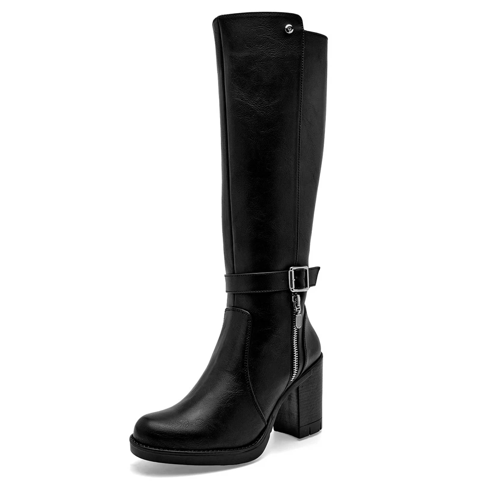 BOTA LARGA CON PLATAFORMA Y HEBILLA Para Mujer Moramora 1063069, Color ...