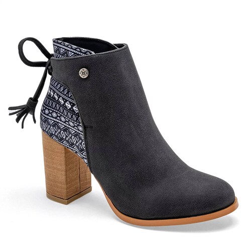 BOTA GAMUZA Para Mujer Mora tierra 11412124, Color Negro CE V7