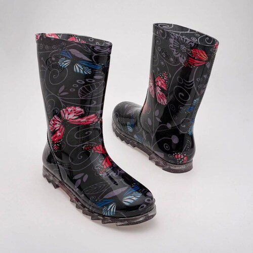 BOTA DE LLUVIA Para Mujer Pinet PULGARCIT, Color Negro CE V7