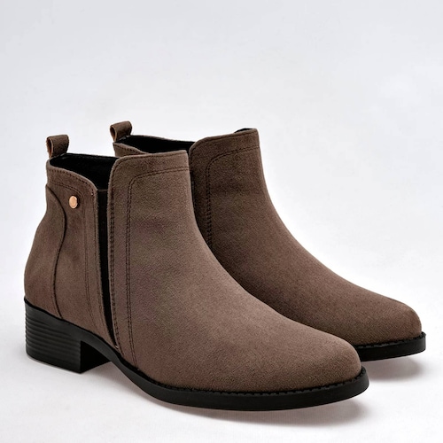 BOTIN GAMUZA TACON CUADRADO Para Mujer Step gio 1100, Color CAMEL CE V7