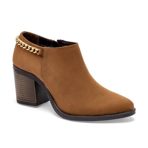 BOTIN CON CADENA TACON CUADRADO Para Mujer Taguesi 088271, Color CAMEL CE V7