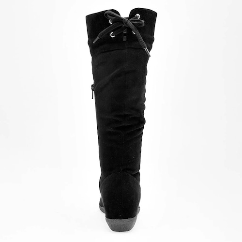 BOTA LARGA GAMUZA Para Mujer Via victoria 9092, Color Negro CE V7