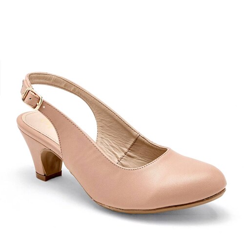 ZAPATILLA DESTALONADA DE HEBILLA TACON CUADRADO Para Mujer Poptops 2560, Color Rosa CE V7