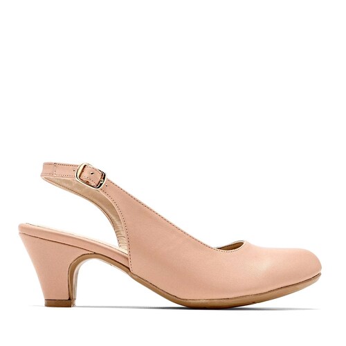 ZAPATILLA DESTALONADA DE HEBILLA TACON CUADRADO Para Mujer Poptops 2560, Color Rosa CE V7