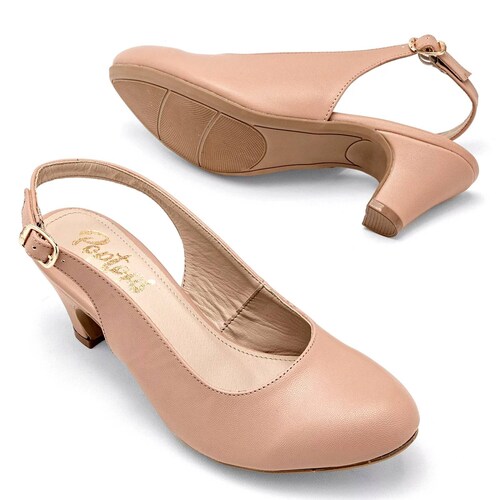 ZAPATILLA DESTALONADA DE HEBILLA TACON CUADRADO Para Mujer Poptops 2560, Color Rosa CE V7