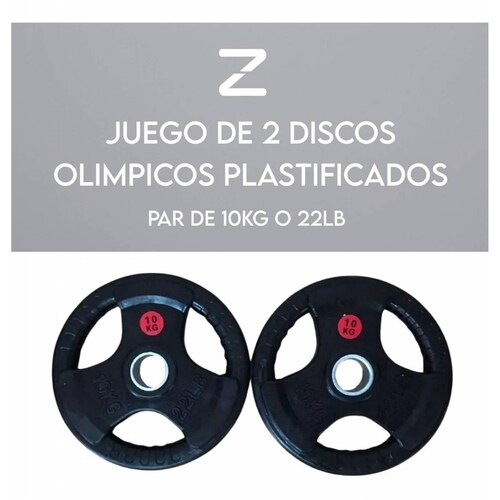 Par De Discos Gym Olimpicos Pesas Para Barra Agarradera 10kg 