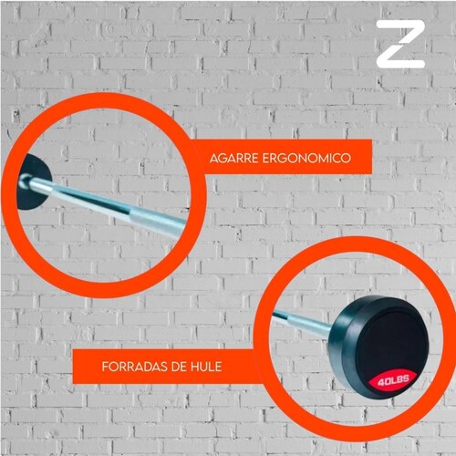 Set Rack Barras De Peso Fijo 5 Curvas Y 5 Rectas 20 A 60 Lbs 