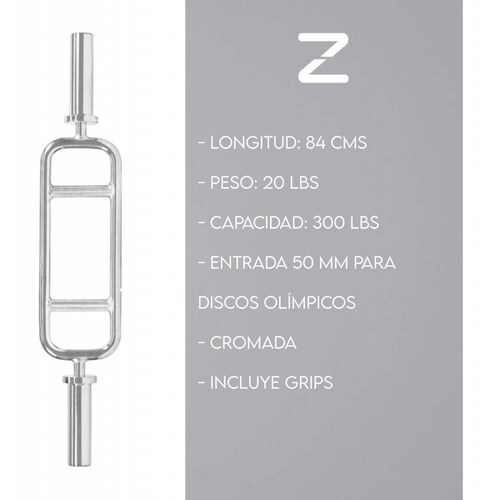 Barra Romana Olímpica Profesional Para Gym Acero Pesas 20 Lb 