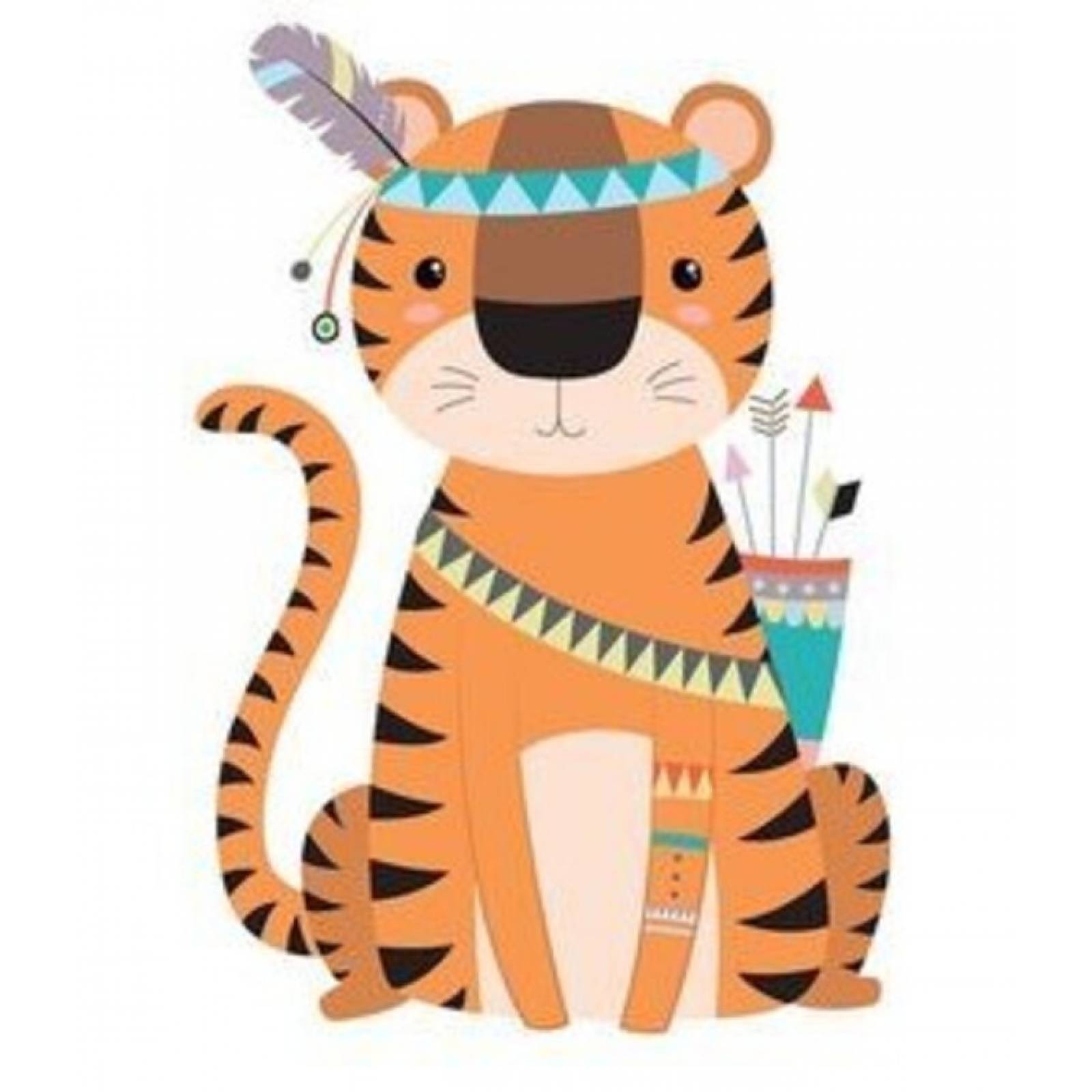 Tigre Tribu Pinta por numero con bastidor incluido