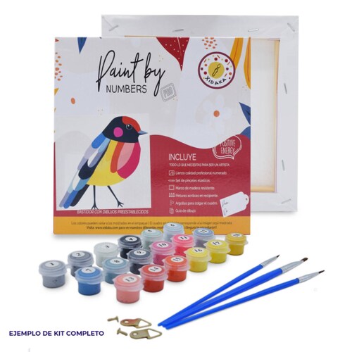 Jirafa Colores Pinta por numero con bastidor incluido