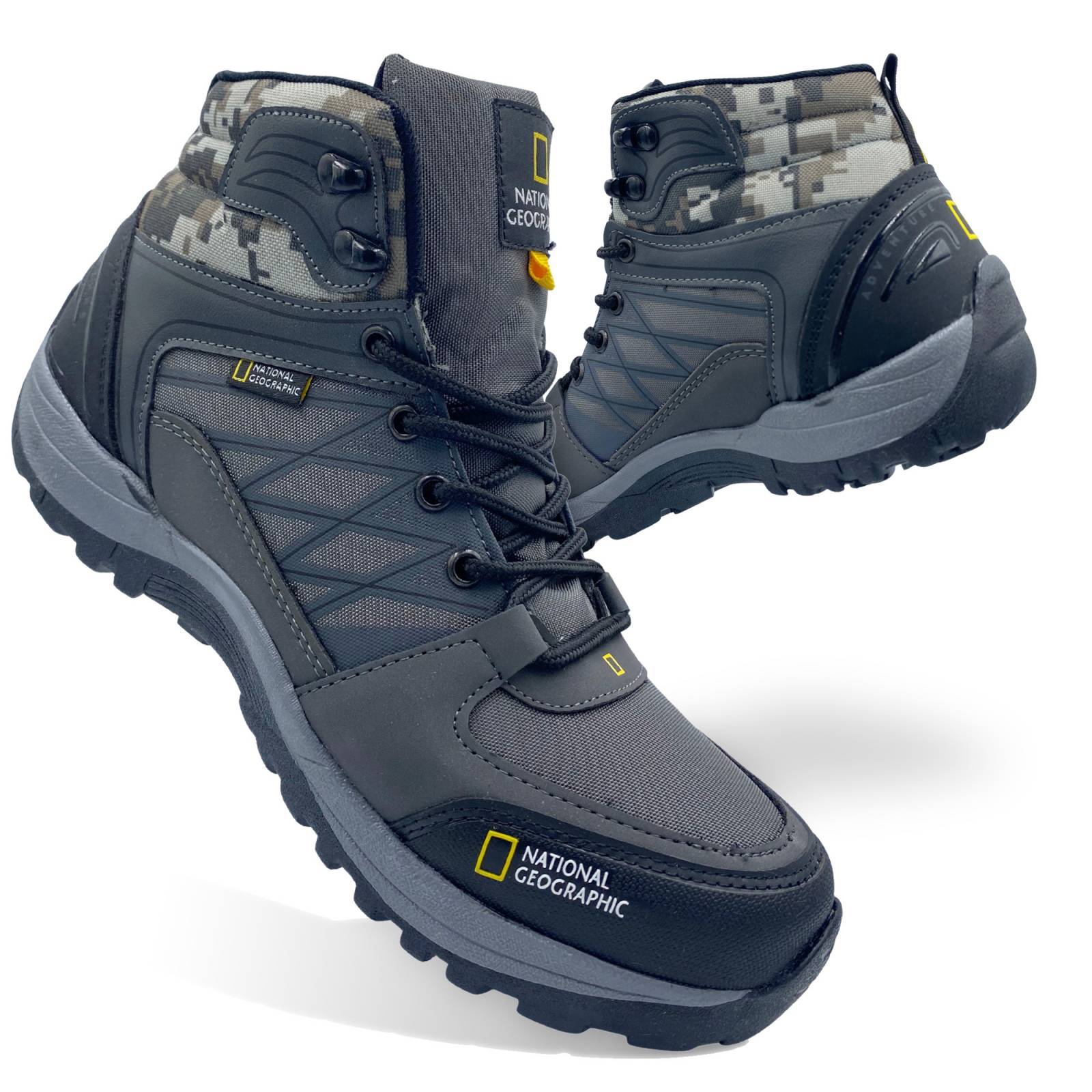 Botas Outdoor National Geographic 6080 Caballero Trabajo Oxford Negro