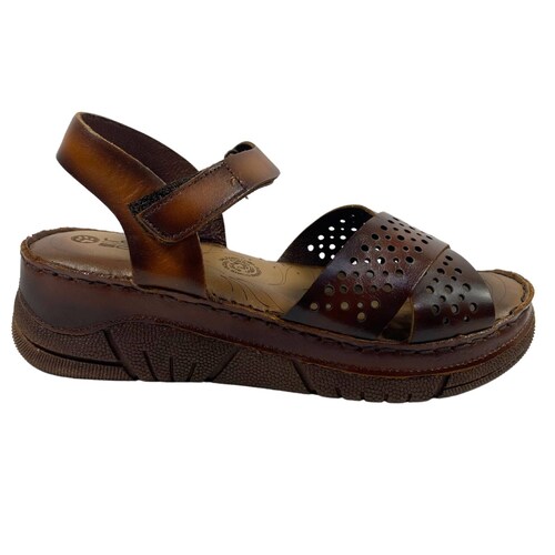 Sandalia Huarache Piel Para Dama Lobo Solo Naranja
