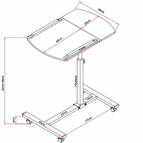 Mesa Multifuncional de Cama Escritorio Mesita de Noche Ajustable Neo.