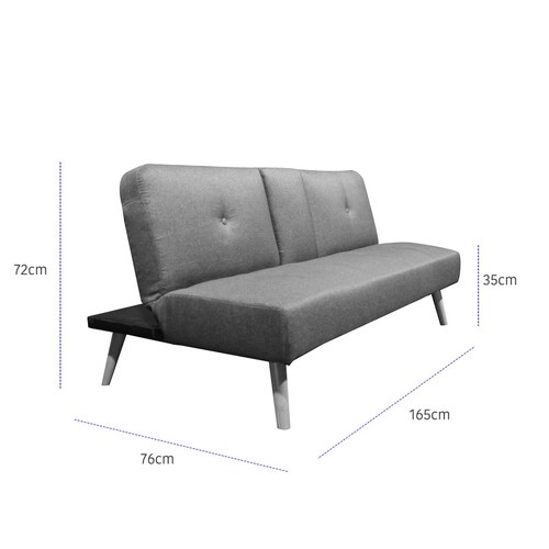 Sofá cama Hobbs 165 Futon Reclinable con Portavasos para Sala
