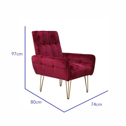 Sillón Vendome Velvet Rojo