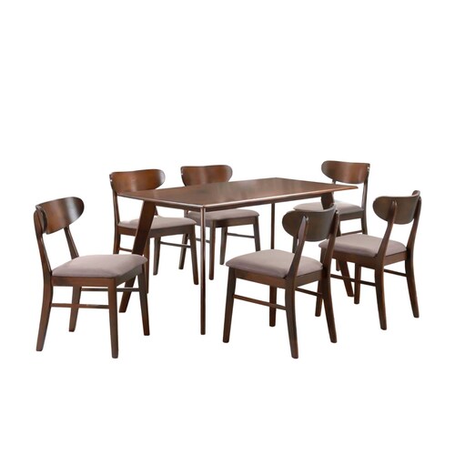 Comedor Minimalista de Madera con 6 Sillas Bossa Diphy.