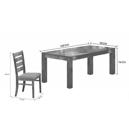 Comedor Minimalista de Madera con 6 Sillas Zurich
