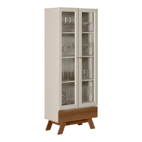 Vitrina para Comedor Bossa Marsala Color Freijo/Off White.